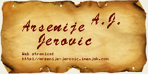 Arsenije Jerović vizit kartica